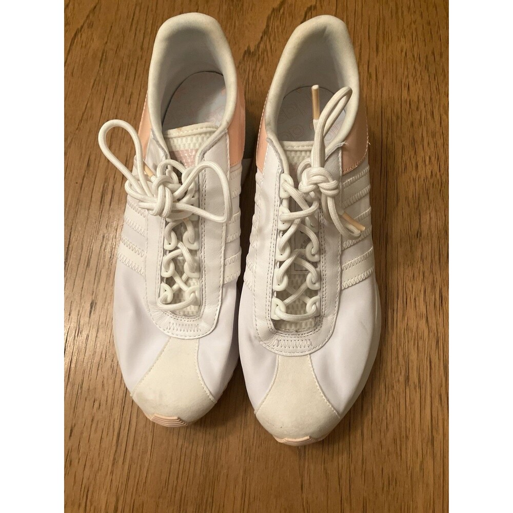 adidas SL Andridge White/Pink Low Top Lace-Up Athletic Sneaker Rubber Outsole